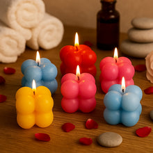 Multicolor Aesthetic Bubble Cube Wax Candles (6 Pc)