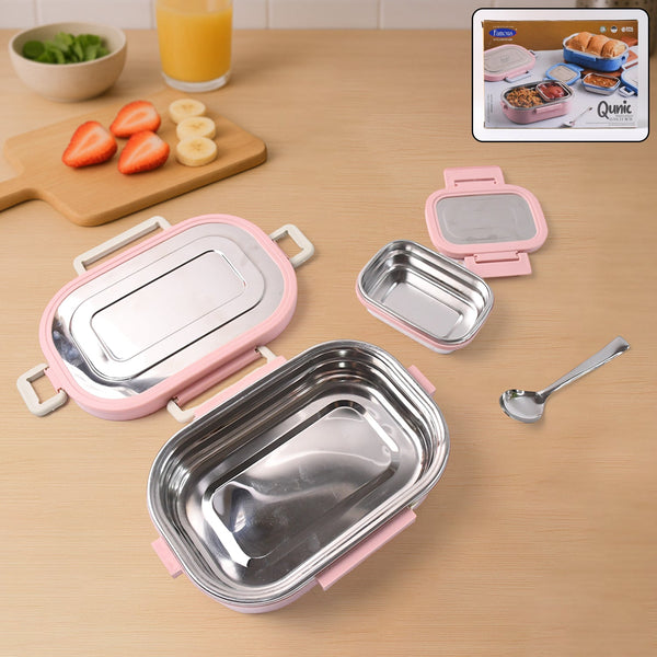 Qunic Stainless Steel Snack Lunch Box (With Small Box)