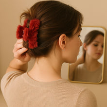 Soft Velvet Furry Hair Clutcher Clips Set (12 Pc)