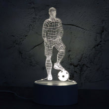 3D Illusion LED Night Lamp with Football Player Design