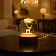 Crystal Ball Night Light Glass Ball Night Lamp with Wood Base