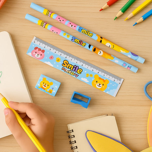 Wooden Pencil Set (5 Pc): School Supplies, Stationery Set for Kids