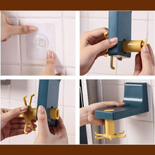 360 Degree Rotating Self Adhesive Plastic Wall Hook Hanger; Multifunctional Hanger with 6 Heavy Duty Claw Hooks