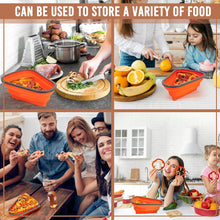 Reusable Expandable Pizza Storage Container with 5 Microwavable Trays – Adjustable for Home & Outdoor Use