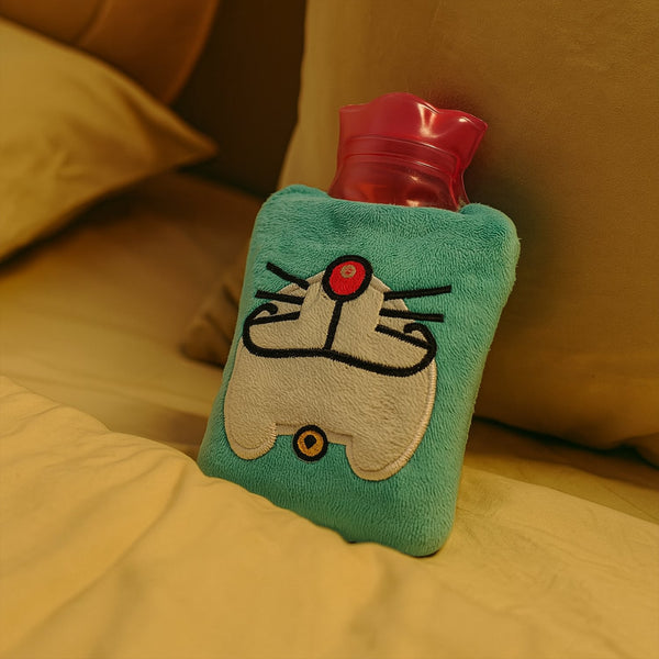 Doremon Cartoon Small Hot Water Bag with Cover for Pain Relief
