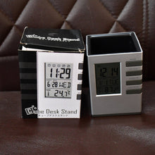 Multifunction Cube Digital Desk Clock with Pen Holder (1 Pc)