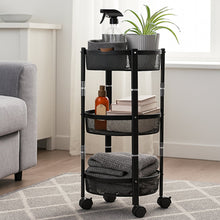 Space-Saving 3-Tier Round Trolley